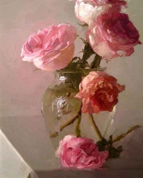 Painting the Rose Portrait - Dennis Perrin Fine Art Dennis Perrin, Still Life Flowers, Floral Oil Paintings, Floral Oil, Painting Still Life, Still Life Art, Rose Painting, Arte Floral, Still Life Painting