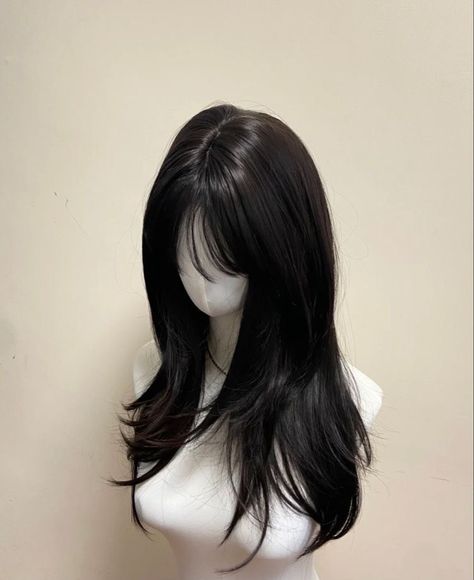 Cute Haircuts For Long Hair With Bangs, Totanakagawa Hair, Small Head Big Body, Hair Claims For Dr, Asian Layered Hair, Korean Hush Cut, Back Of Hair, Pretty Hair Cuts, Natural Black Hair