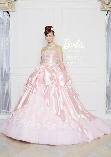 Pink Wedding Dress Ballgown, Barbie Gown, Costume Ball Gown, Beautiful Ball Gowns, Barbie Bridal, Barbie Wedding Dress, Costume Ball, Barbie Gowns, Pink Gowns