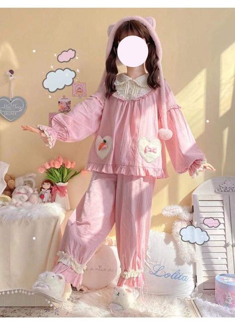 Kawaii Summer Outfits, Kawaii Overalls, Yumekawaii Fashion, Cute Pastel Outfits, Kawaii Pajamas, Dress Coquette, Outfits Pastel, Kawaii Outfit Ideas, Bunny Dress