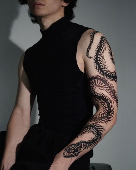 16 Tattoo, Snake Tattoo Design, Skeleton Tattoos, 4 Tattoo, Women Design, Dark Tattoo, Best Tattoo Designs, Black Ink Tattoos, Skull Tattoos