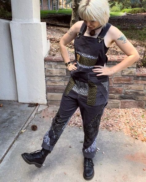 Punk Overalls, Patch Overalls, Overalls Outfit, Designer Art, Punk Fashion, Overalls, Festival, Pants, Clothes