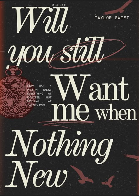 Nothing new- Taylor swift- poster- red Taylor’s version- red Taylor Swift Music Poster Aesthetic, Red Taylors Version Poster, Taylor Swift Poster Room, Nothing New Aesthetic, Nothing New Poster, Nothing's New, Taylor Swift So It Goes, This Love Taylor Swift, Book Poster Ideas