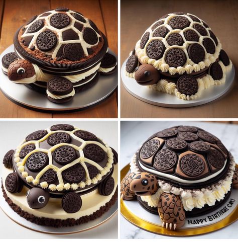 Easy Animal Cake, Birthday Cake Easy, Torte Creative, Amazing Food Platters, Turtle Cake, Cake Decorating For Beginners, Crazy Cakes, Easy Baking Recipes Desserts, Novelty Cakes