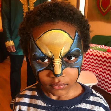 *SNIKT* Hey Bub. #wolverine #facepainting #facepaint #marvel #comics #facepainter #bodyart #tattoostyle Wolverine Face Paint, Marvel Face Paint, Deadpool Face Paint, Diy Facepainting, Superhero Face Painting, Deadpool Face, Easy Face Painting Designs, Face Painting For Boys, Wolverine Xmen