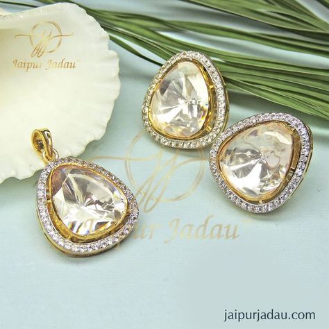 Dimand Pendent, Mozonite Jewelry, Polki Earrings Studs, Polki Locket, Small Lockets, Jadau Pendant Set, Polki Pendant Set, Kundan Pendant Set, Jaipur Jewelry