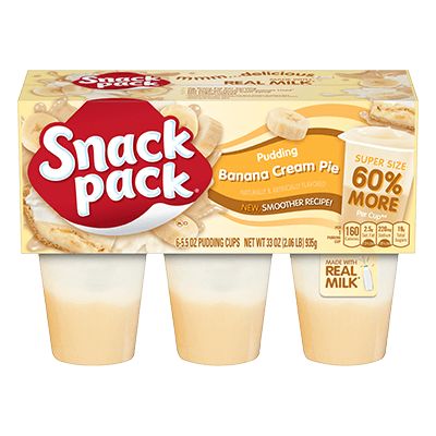 More pudding in every cup means more banana cream pie pudding to enjoy. Taste the rich flavors you love from Super Snack Pack tonight! Chitterlings Recipe Soul Food, Banana Cream Pie Pudding, Pig Feet Recipe, Snack Pack Pudding, Whipped Cream Desserts, Best Freeze Dried Food, Pudding Flavors, Instant Breakfast, Super Snacks