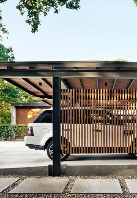 Garage Canopy: Tips and Project Ideas Garage Outdoor, Garage Outside Decor, Garage Canopy Ideas, Outside Garage Ideas, Garage Design Outside, Pergola For Car Parking, Garage For Cars, Home Carport Ideas, Canopy Garage