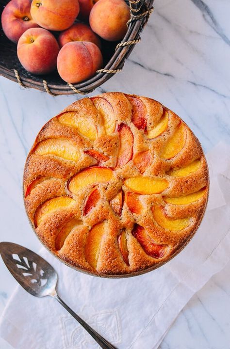 Peach Cake with Fresh Summer Peaches - The Woks of Life Peach Cake Recipes, Wok Of Life, Woks Of Life, The Woks Of Life, Peach Desserts, Peach Cake, Woks, Peach Recipe, Fresh Summer