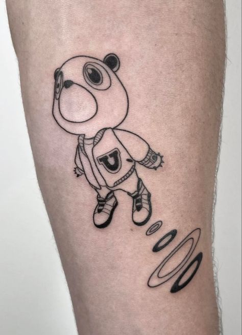 Kanye West Graduation Bear Tattoo, Kanye West Graduation Tattoo, Runaway Tattoo Kanye, Kanye West Bear Tattoo, Kanye Bear Tattoo, Graduation Bear Tattoo, Polo G Tattoo, Kids See Ghosts Tattoo, Kanye Inspired Tattoo