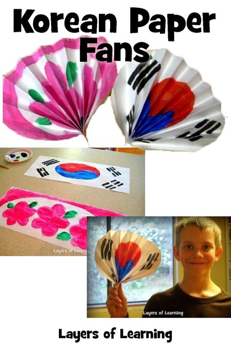 Learn about the Korean Peninsula with books and discussions then cement your learning with a hands-on paper fan project. Korean Crafts, Country Study, Country Studies, Korean Peninsula, Paper Fan, Simple Craft, World Geography, Paper Fans, Korean Art