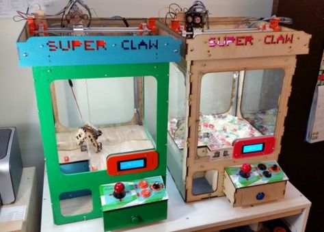 Grab Some Candy with this Arduino Claw Machine « Adafruit Industries – Makers, hackers, artists, designers and engineers! Diy Arcade Cabinet, Claw Crane, House Castle, Jack O'connell, Gantry Crane, Bouncy House, Diy Tech, Machine Video, Slot Machine Party