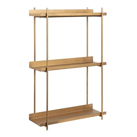 Kate and Laurel Dominic Tiered Wall Shelf - On Sale - Bed Bath & Beyond - 32834609 Metal Bathroom Shelf, Household Necessities, Over Toilet Storage, Glass Wall Shelves, Floating Bookshelf, Toilet Shelves, Decorative Plants, Modern Wall Shelf, Small Bookshelf