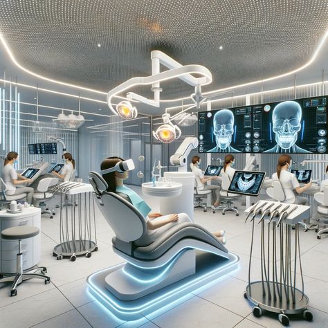 Future Hospital Design, Futuristic Clinic, Futuristic Science Lab, Smart Hospital, Future Hospital, Futuristic Hospital, Futuristic Lab, Future Technology Concept, Hospital Interior