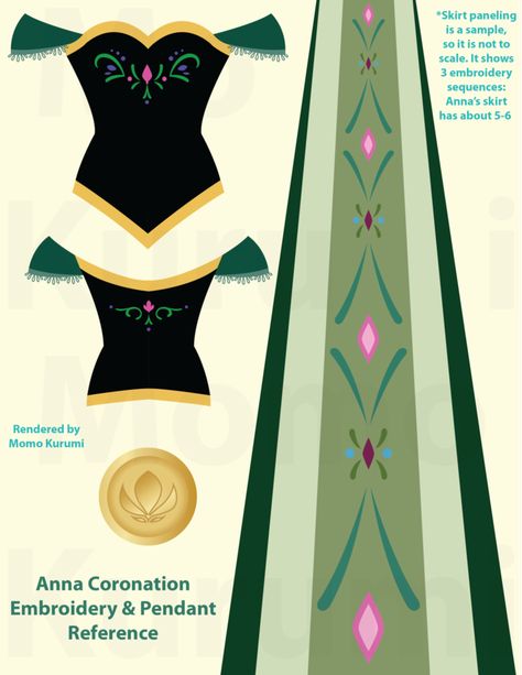 Coronation Embroidery, Anna Embroidery, Anna Coronation Dress, Anna Coronation, Anna Cosplay, Frozen Musical, Frozen Cosplay, Anna Costume, Frozen Dress