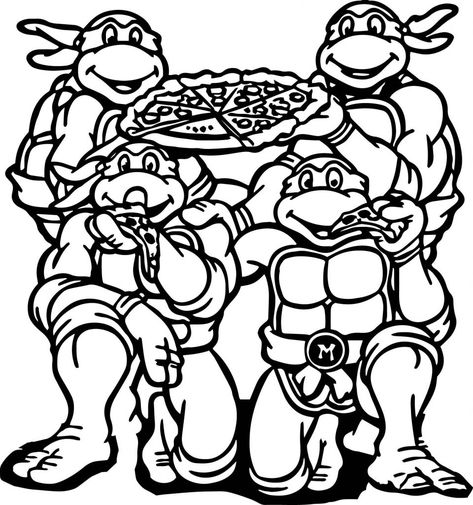 Teenage Mutant Ninja Turtle Coloring Pages Ninja Turtles Printables, Ninja Turtles Pictures, Ninja Turtles Coloring Pages, Michelangelo Ninja Turtle, Pizza Coloring Page, Ninja Turtle Coloring Pages, Raphael Ninja Turtle, Turtle Coloring Pages, Birthday Coloring Pages