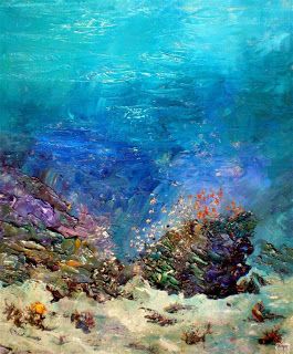 Undersea Painting, Fish Reference, Underwater Drawing, Aesthetic Artsy, Underwater Images, Reflection Painting, Underwater Painting, Underwater Scene, Under The Ocean