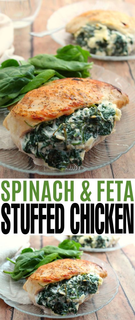 Spinach Artichoke Stuffed Chicken, Spinach And Feta Stuffed Chicken, Artichoke Stuffed Chicken, Feta Stuffed Chicken, Chicken Spinach Recipes, Feta Stuffed Chicken Breast, Artichoke Stuffed, Chicken Dinner Recipe, Stuffed Chicken Breast Spinach