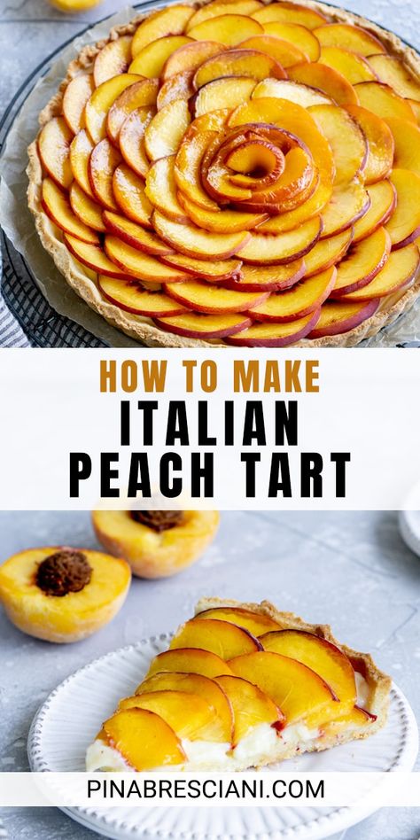 Peach Fruit Tart, Peaches And Cream Tart, Peach Pie Scones, Peach Tart Recipe, Peach Dessert, Beats Recipe, Peach Tart Recipes, Easy Tart Recipes, Peach Tart