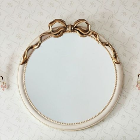 Pottery Barn Kids Mirror, Gold Mirror In Nursery, Mirror In Nursery Girl, Gold Bow Mirror, Baby Nursery Mirror, Bow Picture Frame, Bow Nursery Decor, Loveshackfancy Pottery Barn, Pottery Barn Love Shack Fancy