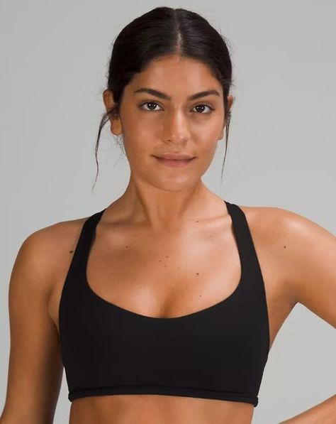 Lululemon designed this light-support, low-coverage bra to keep us covered in all our yoga classes. The open neckline and strappy back give us plenty of room to flow, twist and sweat. Sweat-wicking, four-way stretch Luxtreme fabric is cool to the touch and fits like a second skin. Luxtreme. Fastening: Pull-On Free To Be Bra, Joe Wicks, Running Bra, Lululemon Free, Lululemon Bras, Comfy Bra, Coverage Bras, Strappy Sports Bras, The Joe