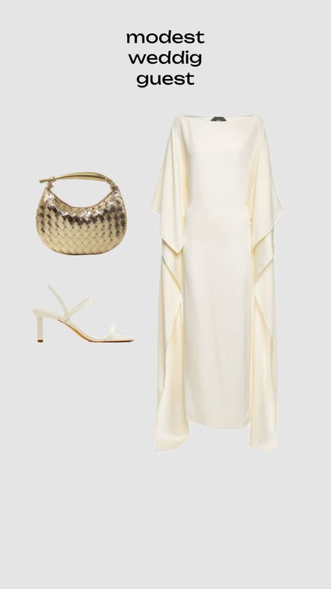 #outfitinspo #modest #hijab #weddingguest #bag #cream #styleinspo #modesty Aesthetic Fall Outfit, Cream Outfit, Modest Hijab, Stile Hijab, Eid Outfit, Modesty Outfits, Mode Zara, Muslim Outfits Casual, Hijabi Fashion Casual