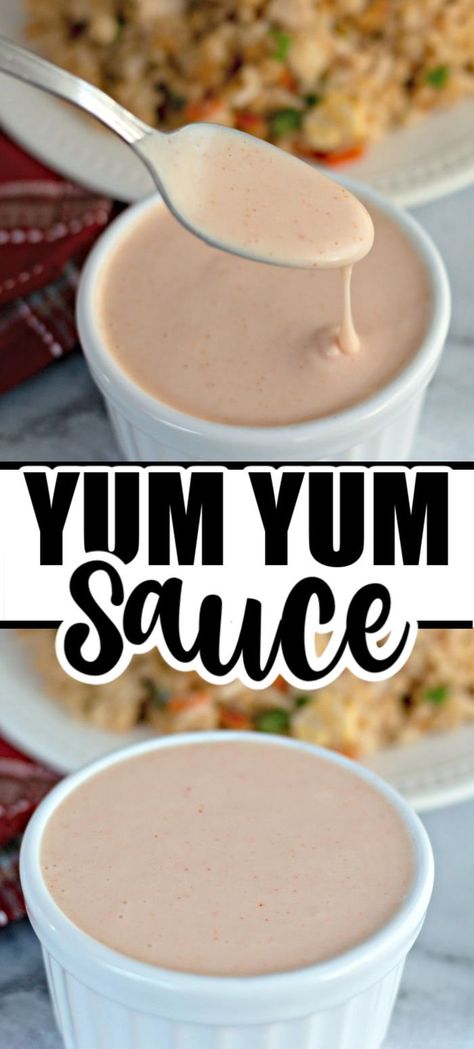 Homemade Yum Yum Sauce, Yum Yum Sauce Recipe, Yum Sauce Recipe, Hibachi Sauce, Hibachi Restaurant, Hibachi Recipes, Yum Sauce, Pink Sauce, White Sauce Recipes