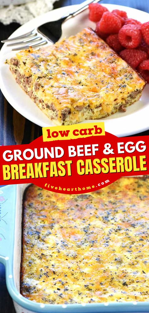 Out of Easter food ideas? This Ground Beef and Egg Breakfast Casserole is a homemade casserole seasoned like sausage and layered with cheddar & eggs. It makes a delicious Easter brunch recipe! Ground Beef Eggs Breakfast, Hamburger Egg Recipes, Hamburger And Eggs Recipes, Breakfast With Beef, Ground Beef Egg Casserole Recipes, Breakfast Ideas With Hamburger Meat, Eggs And Hamburger Ground Beef, Beef And Eggs Breakfast, Ground Sausage And Egg Recipes