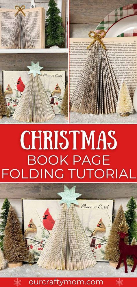 Easy Tutorial for Gorgeous Christmas Tree Folded Book Art