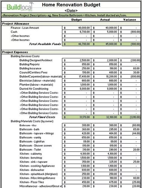 19+ Free House Building Budget Templates - MS Office Documents Home Renovation Budget Template, House Building Budget Spreadsheet, Home Building Budget Spreadsheet, Budget Building House, Home Building Checklist Free Printable, Cottages Plan, House Budget Template, Cost To Build A House Calculator, Organization Spreadsheet