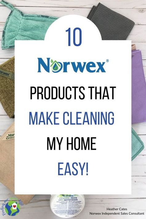 Looking for some awesome products that will not only make cleaning your home easier but cut the cleaning time in half? Repin and read through to find out my favorite Norwex products that cut my cleaning time in half. #CutCleaningTime #SimplifyCleaningHouse #FindingOurGreenLife Norwex Envirocloth, Norwex Products, Norwex Party, Norwex Cleaning, Reusable Products, Cleaning Paste, Chemical Free Cleaning, Mommy Tips, Home Management Binder