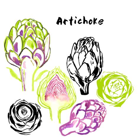 Artichoke Illustration, Okey Dokey, 21 Diner, Rainbow Garden, Sketch Journal, Rat Race, Fabric Printing, Marker Art, Artichoke