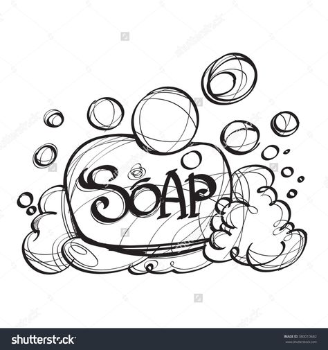 Soap Drawing Art, Soap Logo Ideas, Soap Sketch, Bar Of Soap Drawing, Soap Drawing, Soap Doodle, Soap Illustration, Bath Doodle, Soap Logo