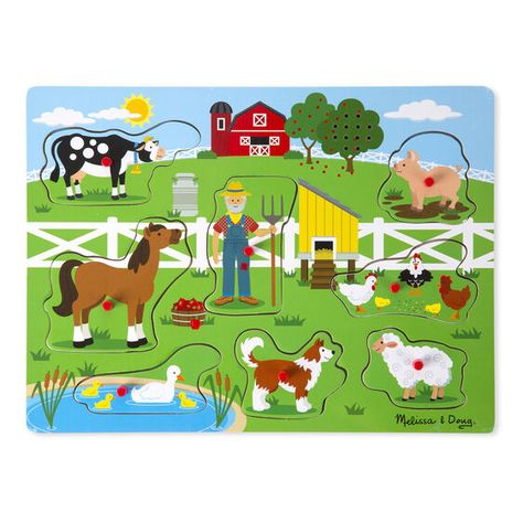 Farm Songs, Farm Animal Toys, Old Macdonald, Toddler Table, Puzzles For Toddlers, Melissa And Doug, Animal Sounds, Melissa & Doug, Time Activities