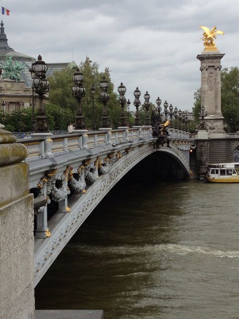 Alexander Bridge Paris France Close to where we lived while there! Miss it! France Bridge, Riverboat Cruise, Sky City, Beautiful Paris, Cloudy Sky, Most Beautiful Cities, Paris Travel, France Travel, Oh The Places Youll Go