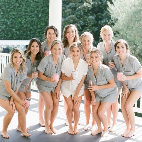 Brand New Pj Sets Perfect For Bridal Parties! Had A Change In Wedding Plans So Left With These Cute Pjs From Etsy Selling For 50% Off! 3 Gray Pairs Sold Together! Bridal Party Pjs, Bridesmaid Pajama, Bridesmaid Pajamas, Bridesmaid Pjs, Bridesmaid Pajama Set, Bridal Pajamas, Beach Wedding Centerpieces, Wedding Vow Books, Nautical Wedding Theme