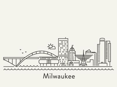 Dribbble - Milwaukee by Anna Trokan Milwaukee Skyline Tattoo, Milwaukee Tattoo Ideas, Milwaukee Tattoo, Milwaukee Logo, Emblem Ideas, Someday Tattoo, Cross Country Shirts, Milwaukee Skyline, Skyline Tattoo