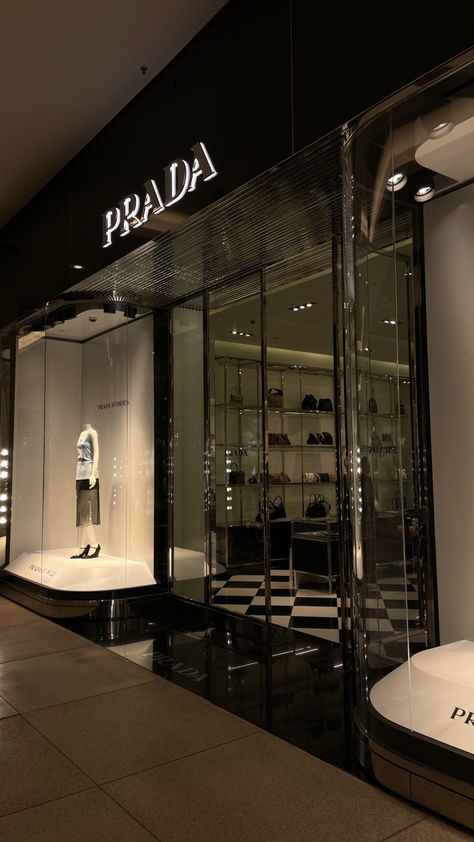 Rich Stores Aesthetic, Mall Stores Aesthetic, Luxury Stores Aesthetic, Designer Stores Aesthetic, Prada Store Aesthetic, Instagram Famous Aesthetic, Designer Store Aesthetic, Prada Building, Luxury Brand Store