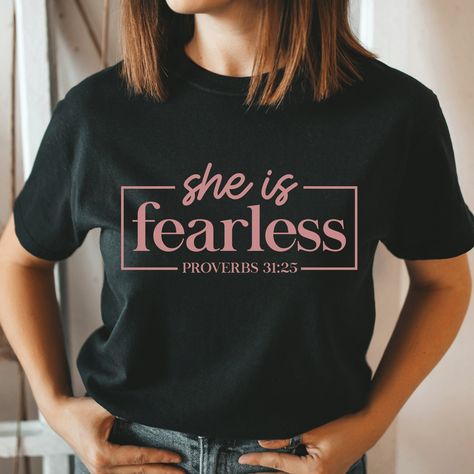 She Is Fearless, Zombie Shirt, Christian Shirts Designs, Church Shirt, Jesus Shirt, Black Graphic Tees, Faith Shirt, Orange T Shirts, Concert Shirts