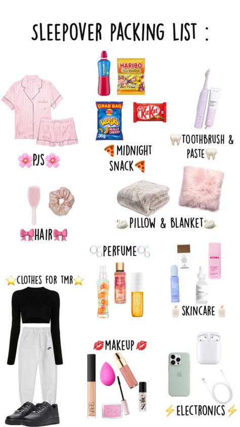 Sleepover Checklist, Sleepover Packing, Feeling Unheard, Sleepover Packing List, Fun Sleepover Activities, Teen Sleepover Ideas, Sleepover Essentials, Fun Sleepover Games, Birthday Sleepover Ideas