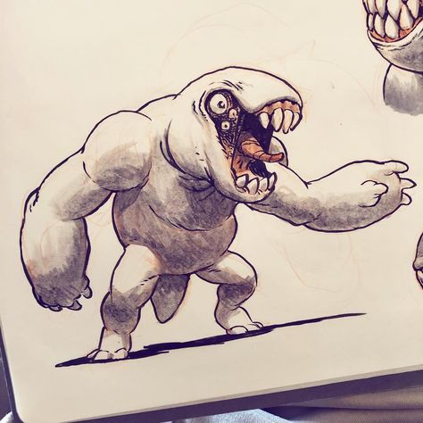 Jake Parker on Instagram: “Monster design for a story idea I’ve been thinking about. ▫️ Tag a friend who’s a chubby monster. ▫️ #monster #conceptart #sketchbook…” Jake Parker Art, Charger Art, Jake Parker, Armadura Cosplay, Lion Sketch, Chinese Illustration, Creature Artwork, Doodle Art Drawing, Creature Drawings