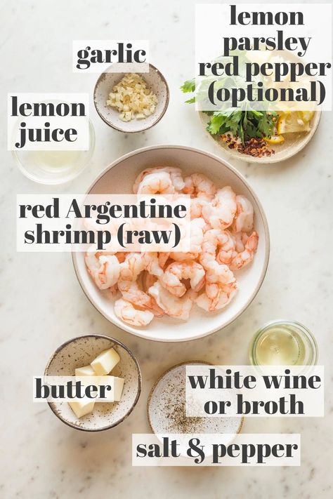 Curious about how to cook red Argentine shrimp? This easy recipe is flavorful, fast, and delicious. Simple ingredients come together into an amazing pan sauce. Serve with your favorite grain or veggies for a quick yet elegant dinner. Argentinan Shrimp Recipes, Red Argentine Shrimp Recipes, Argentine Shrimp Recipe, Argentinian Shrimp Recipe, Argentine Shrimp, Argentine Red Shrimp, Dinner List, Skillet Shrimp, Wine Butter