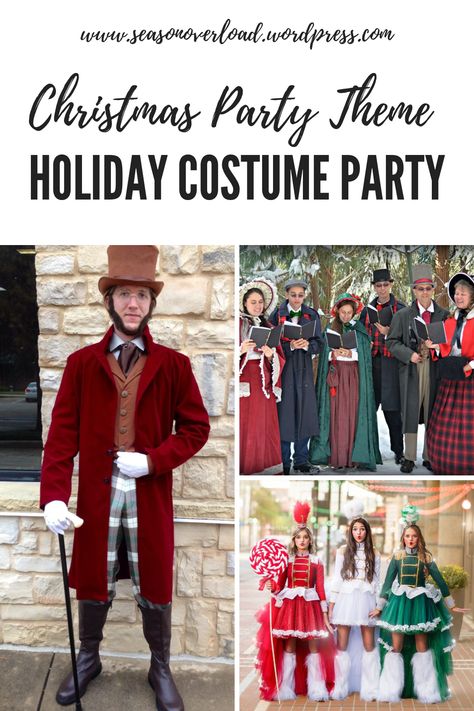 Hosting a Holiday Costume Party for Christmas transforms the usual festivities into a magical and whimsical affair. The space becomes a kaleidoscope of colors and characters as friends and family a… Christmas Theme Family Outfits, Christmas Theme Costumes, Family Christmas Themes Outfits, Christmas Party Outfit Themes, Christmas Dress Up Themes, Christmas Party Dress Up Themes, Christmas Party Themes Dress Up, Christmas Party Costume Themes, Christmas Party Themes Family