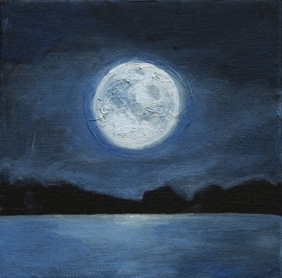 title: Moon II series: Moon medium: Oil painting, canvas size: 20x20x1.7cm, 8x8x3/4in created: 2012 http://www.annawojtczak.com/Moon2_oil.html Paintings Seascapes, Moon Oil Painting, Moon Oil, Art Profile, Nature Inspired Art, Organic Nature, Moon Drawing, Artist Collective, Rock Painting Ideas Easy