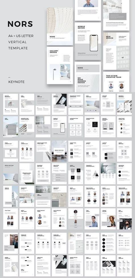 A clean and modern keynote template with a vertical layout that's perfect for presentations that will be printed on A4 or US Letter paper. The template includes a variety of slide layouts, master slides, and color themes to help you create a professional and visually appealing Vertical Presentation Design, Minimal Graphic Design Layout, Lay Out Magazine, Physical Portfolio, Ppt Design Templates, Canva Presentation Template, Powerpoint Templates Free Download, Powerpoint Presentation Ideas, Free Keynote Template