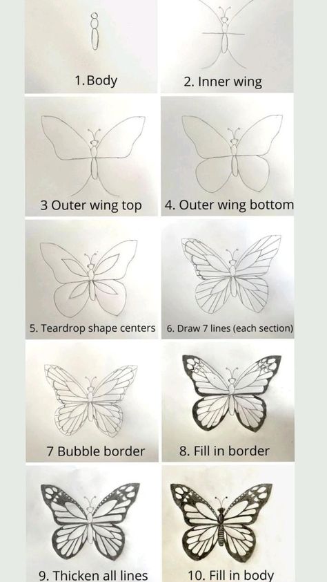 Buku Diy, Draw A Butterfly, Drawing Learning, Butterfly Art Drawing, Desen Realist, Verse Mapping, Butterfly Art Painting, Výtvarné Reference, Siluete Umane