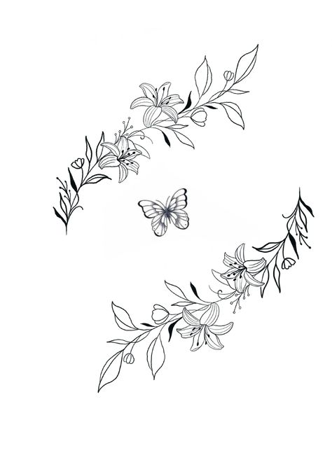 Flower Chain Tattoo, Tat Sleeve, Cute Halloween Tattoos, Lillies Tattoo, Wrap Around Tattoo, Chain Tattoo, Full Leg Tattoos, Flower Chain, Getting A Tattoo