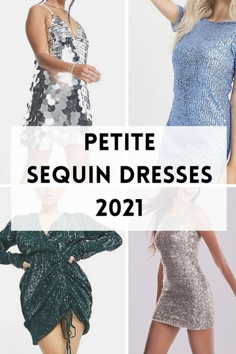 Petite sequin dresses and looks 2021 for women. I would say that sequin dresses leave their caves together with Michael Bubble every winter holiday season. However, sequin dresses became popular in the late 1960s and continued to be in trend in the 1970s and early 1980s. Never iron a sequin dress. However, you are allowed to steam sequin dresses carefully from the wrong side. Some sequin dresses are hand or machine washable, but others are dry clean only. #petitedresses #petitesequins #dresses Petite Sequin Dress, Sequin Party Outfit, Necklace For Neckline, Tops And Skirts, Shimmery Dress, Silver Sequin Dress, Sequence Dress, Sequin Dresses, Sequin Party