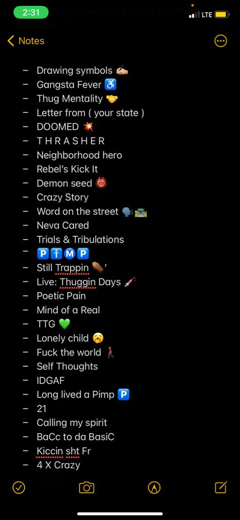 Spam Names For Instagram Ideas Boys, Bio For Gangsta, Gangsta Quotes Instagram, Thug Playlist Names, Gangsta Songs For Insta Stories, Instagram Captions Gangsta, Gangsta Instagram Names, Hood Instagram Bios, Chill Username Ideas