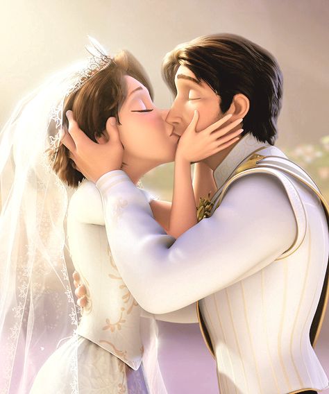 Rapunzel and Eugene Rapunzel Y Flynn, Rapunzel Aesthetic, Rapunzel Wedding, Rapunzel And Eugene, Gif Disney, Flynn Rider, Princess Rapunzel, Film Disney, Disney Rapunzel